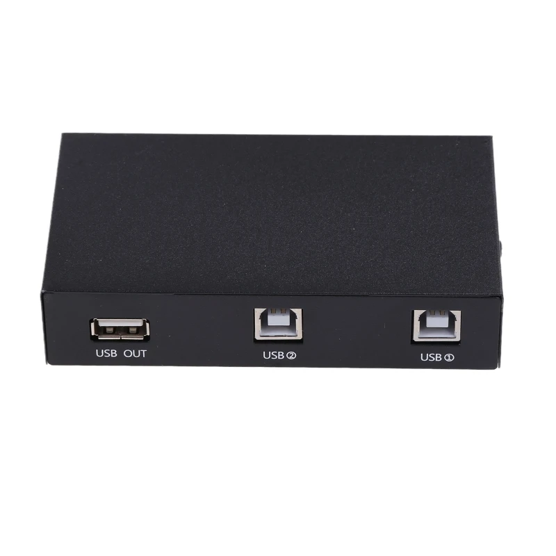 2 in 1 Out USB Print Sharer, 2 USB 2.0 Ports Splitter Printer Adapter Sharing Device Box for PC Computer Scanners