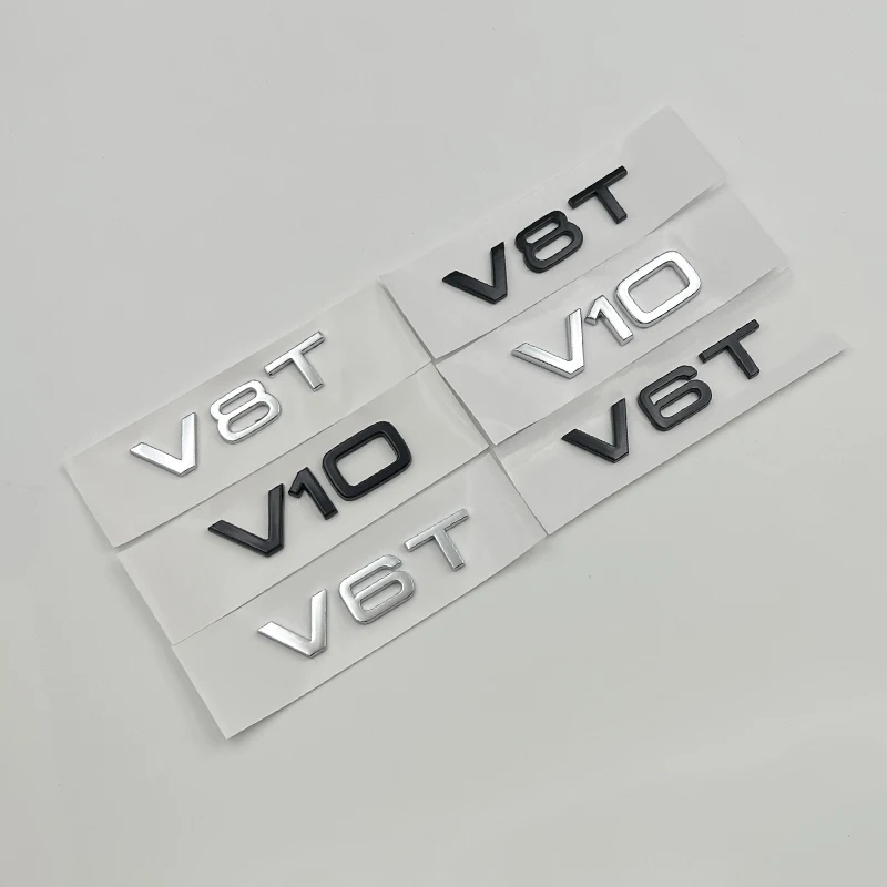 

3D ABS логотип V8T V6T V10 эмблема наклейка с буквами Автомобильная наклейка для A4 A1 A5 Q3 Q5 Q7 S5 S6 R8 V10 A6 V6T S8 V8T значки аксессуары