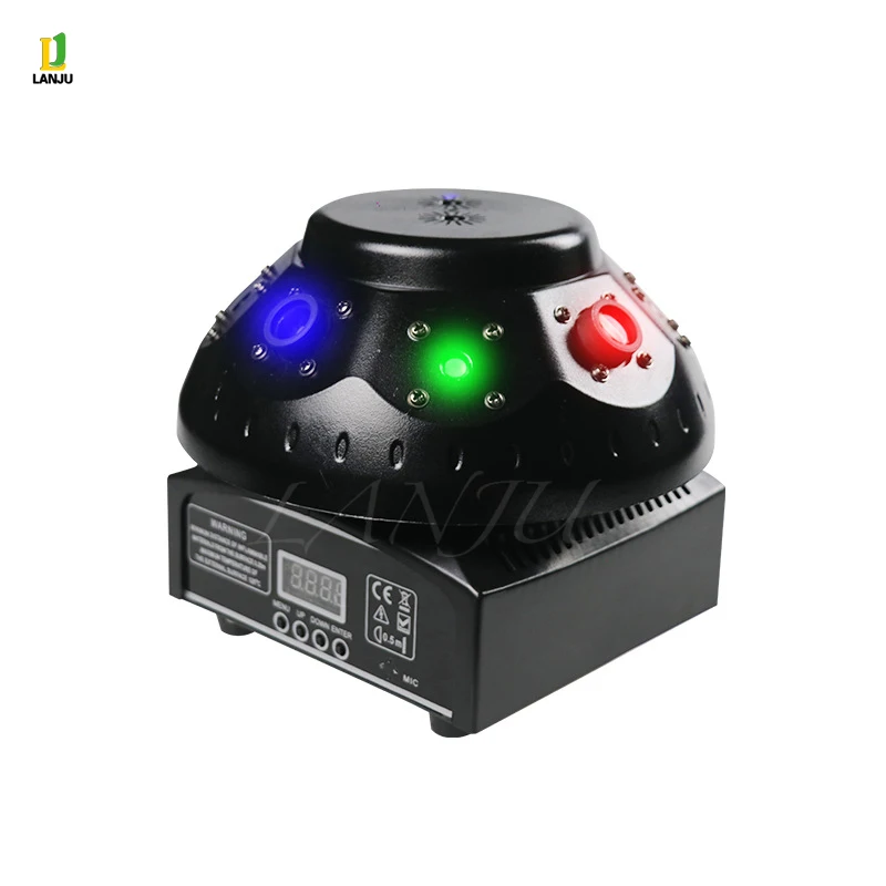 New LED Rotating Mushroom Ball Light  Green Laser Starry sky Projection Lights 3in1 DMX Party Game Disco DJ Club Stage Lighting