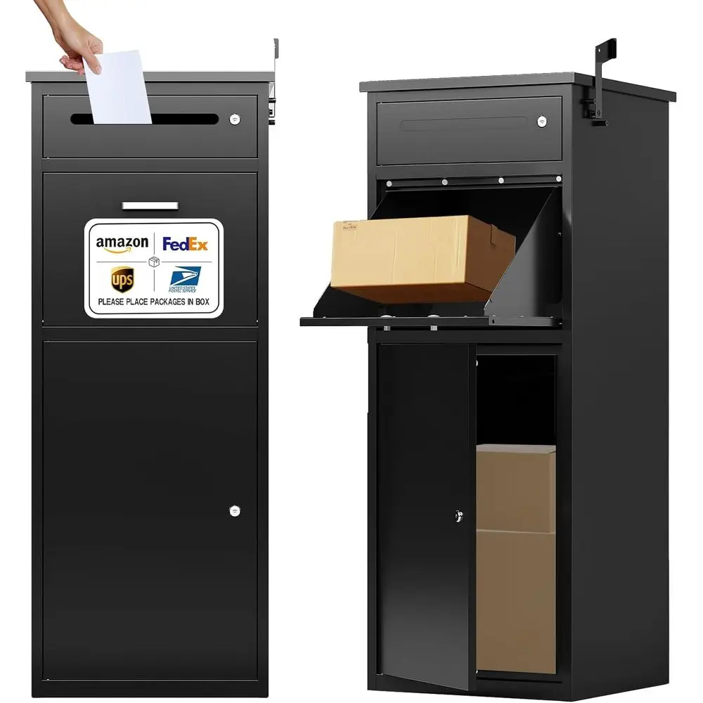 

Большая уличная коробка для посылок, сталь 44,5x17x15,75, безопасный замок для почтовых и посылок