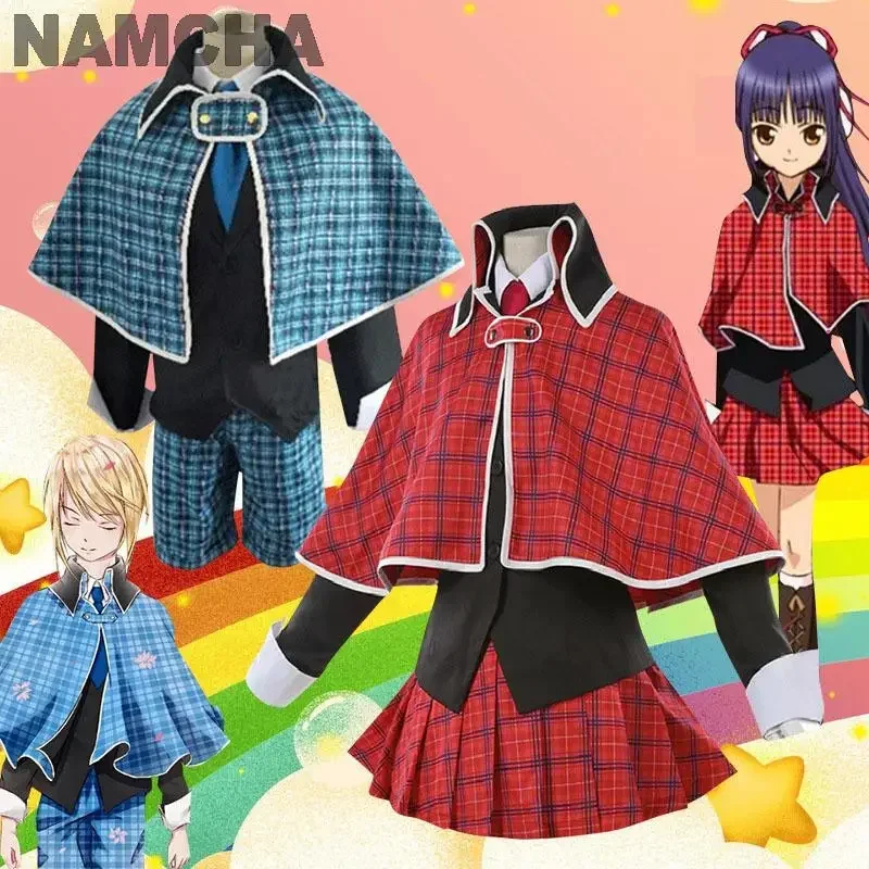 Anime Shugo Chara cosplay costume for women men Amu Hinamori tadase Hotori red blue school uniform Halloween clothes set