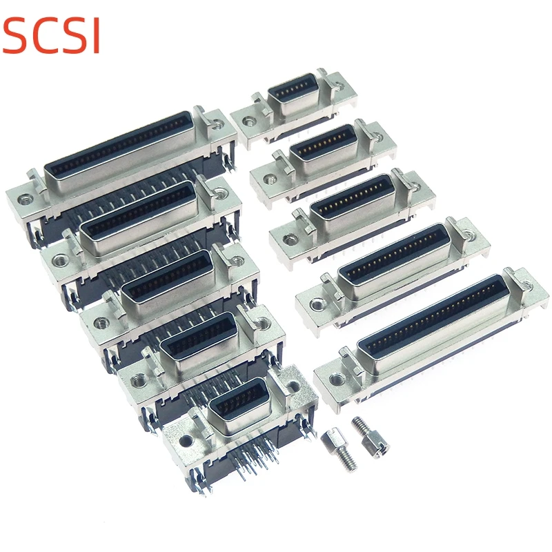 

1PCS SCSI 14P20P36P50PIN female straight pin elbow CN slot socket welding plate