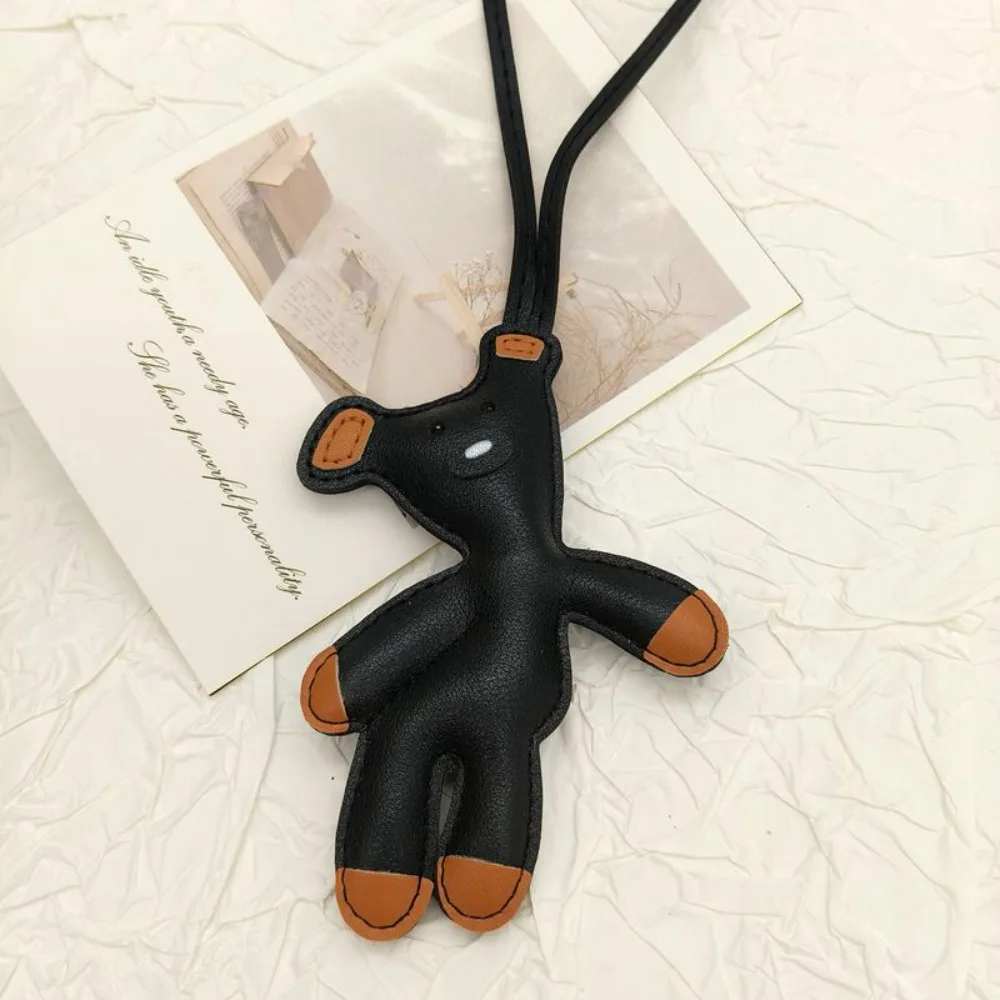Cute PU Leather Bear Bag Pendant Bear Shape Soft Keychain Kawaii Cartoon Bag Charm Bag Charms Decorations