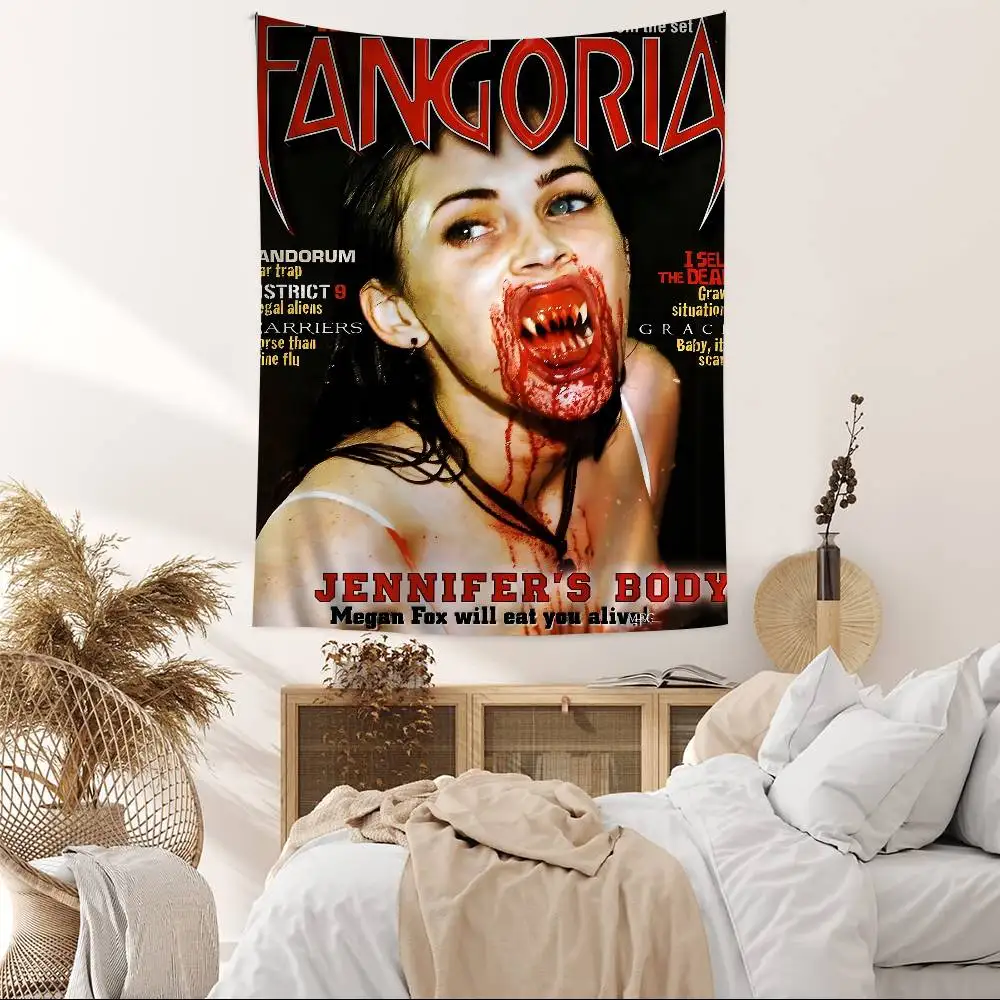 Pop Movie Jennifer Body Printed Large Wall Tapestry Art Science Fiction Room Home Decor Decor Blanket