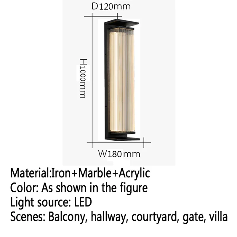 Plly โคมไฟผนังไฟฟ้า LED กลางแจ้ง, แบบร่วมสมัยกันน้ำเรียบง่ายระเบียงห้องโถงลานวิลล่าประตูโรงแรม