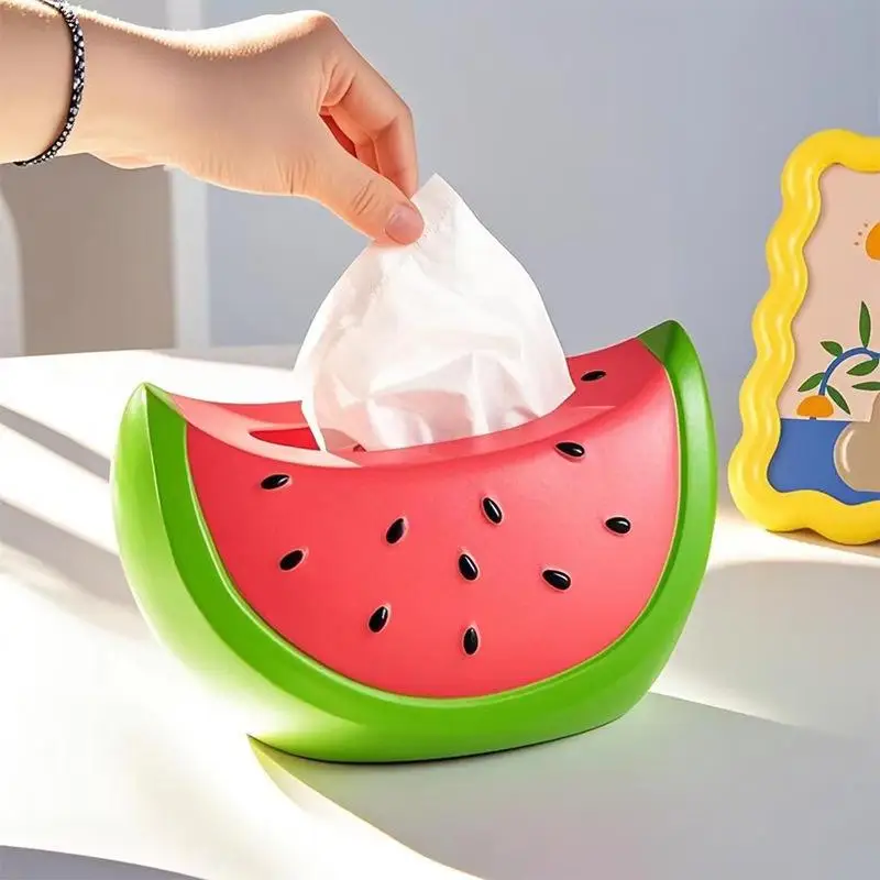 {QTG333} Advanced Sense Watermelon Tissue Box Desktop Home Living Room Porch Coffee Table Decoration Portable Creative Paper Box