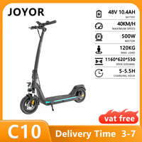 JOYOR C10 Electric Scooter 500W Motor 48V 10.4Ah Battery 45km/h Speed 30-50km Range 10'' Tires Foldable Adult E-Scooters