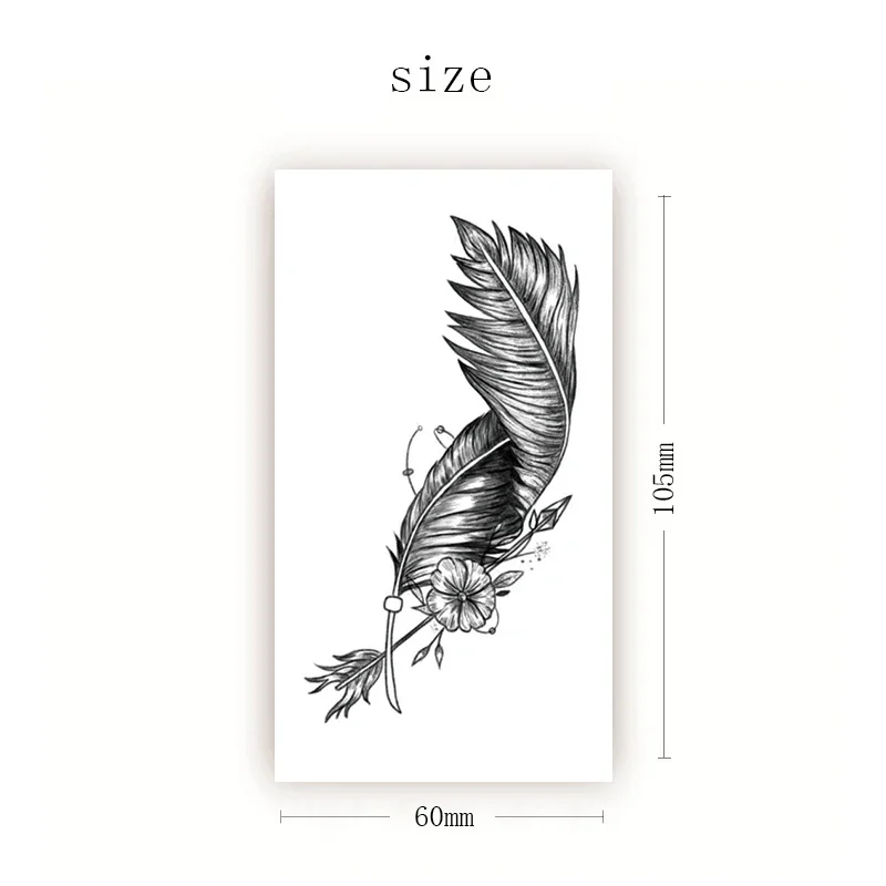 Feather Tattoo Stickers Arrow Flower Fake Tattoos Waterproof Temporary Arm Belly Tatoos for Women Men Makeup Art