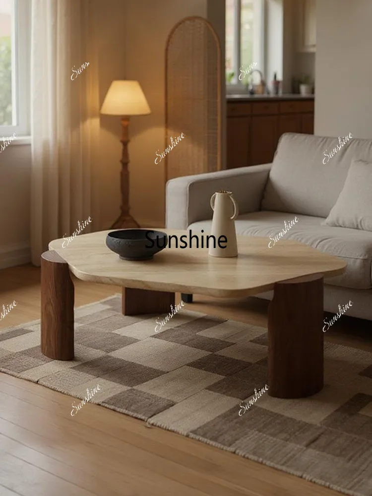 

Wabi Sand Wind B & B Hotel Travertine Coffee Table Creative Special Shape Low Coffee Table