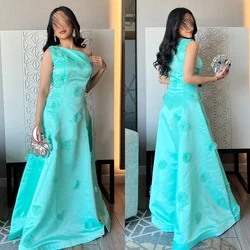 Customized Fashion Exquisite Flower Beading A-line One-shoulder Long Dresses Bespoke Occasion Dresses High Quality Modern Style