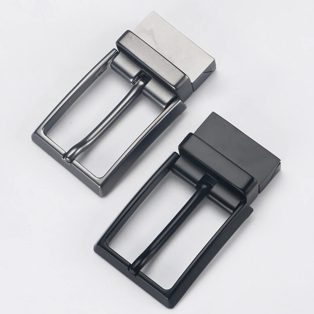 Men Reversible Metal Alloy Belt Buckles Replacement Rectangular Pin Buckles