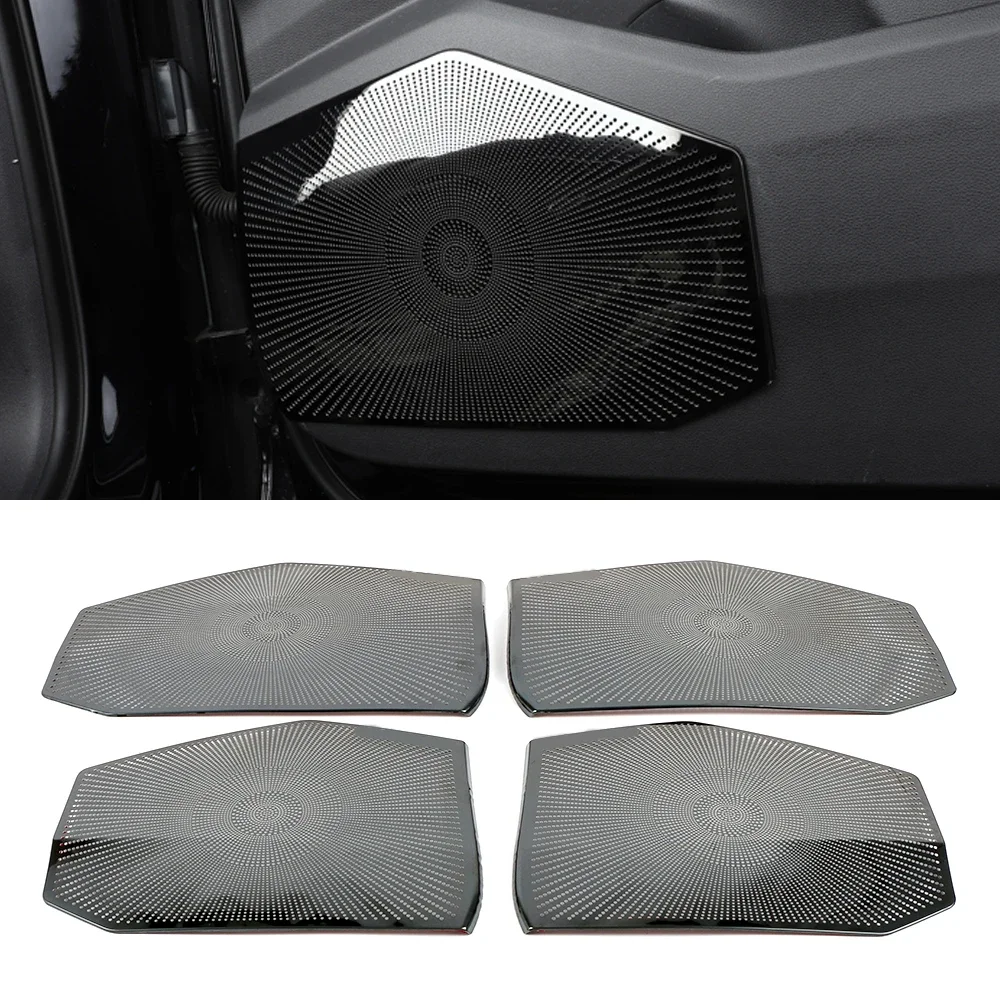 For VW Volkswagen Touareg CR 2018-2023 Stainless Car Door Panel Loudspeaker Pad Speaker Cover Trim Frame Sticker Accessories