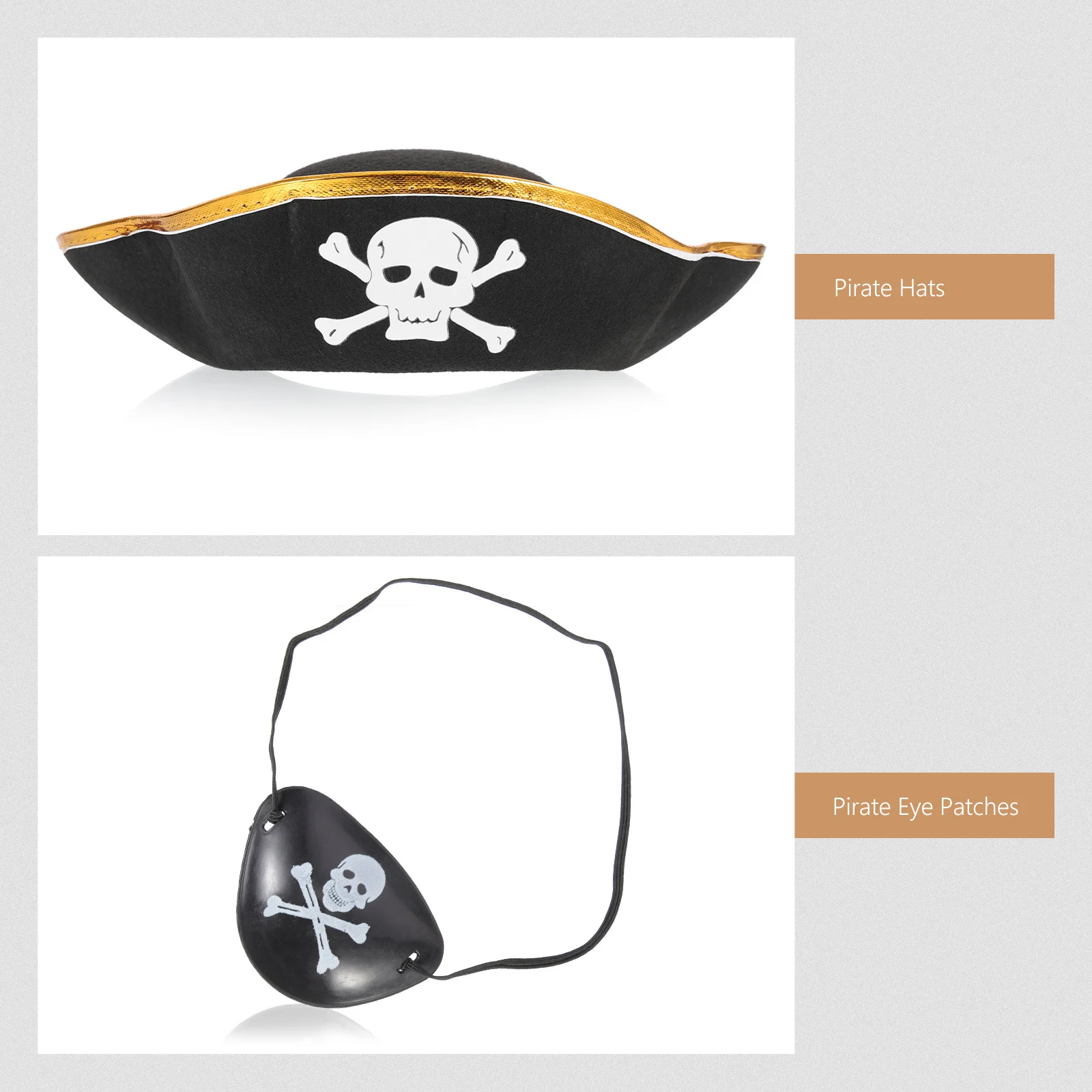 Pirate Hats and Eye Patches Set 4pcs Pirate Party Cosplay Accessories Reliable Costume Props for Families Women Men