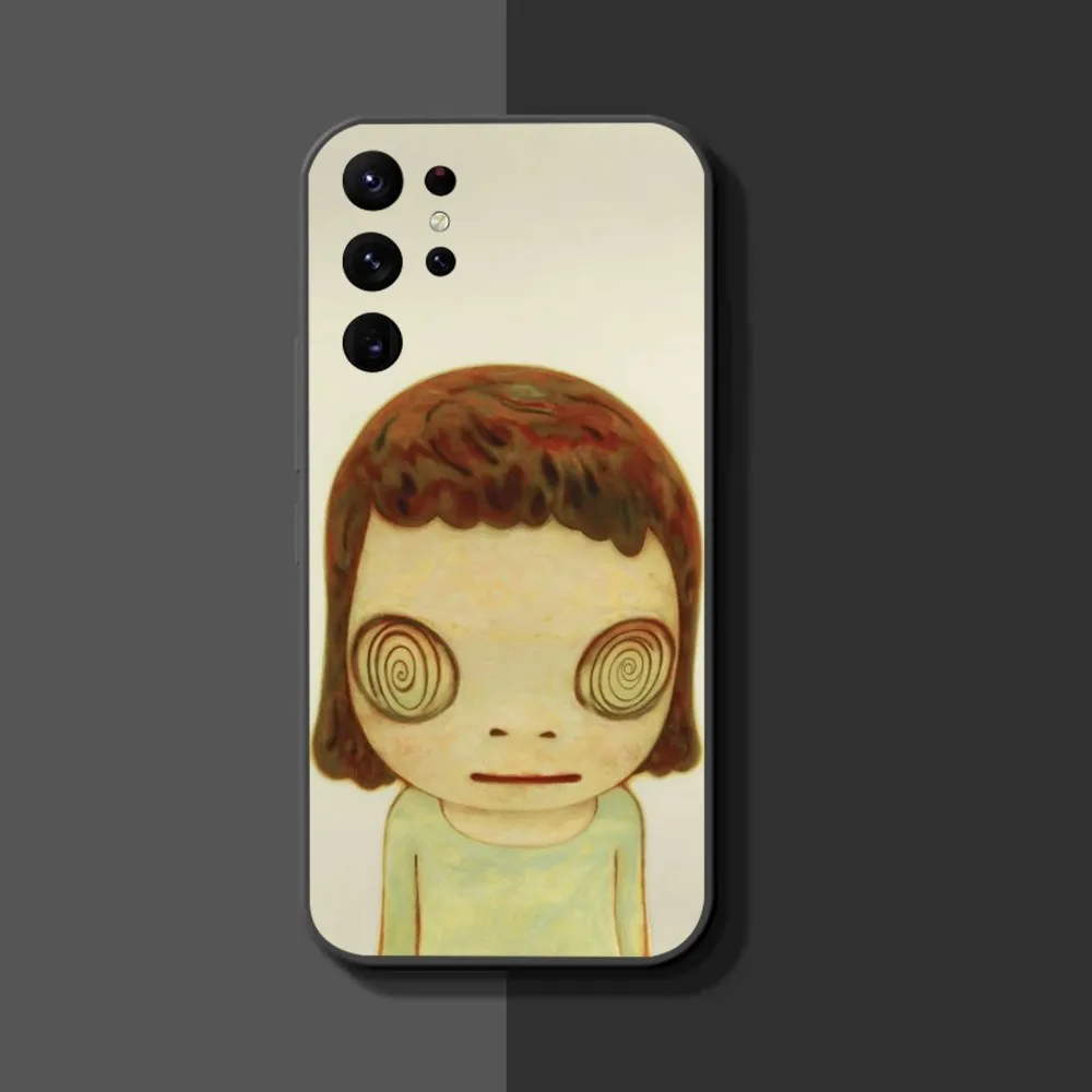 Yoshitomo Nara Art Phone Case For Samsung Galaxy A52 A12 A51 S21 Edge S22ULTRA S23 S20LITE Plus Ultra Black Cover