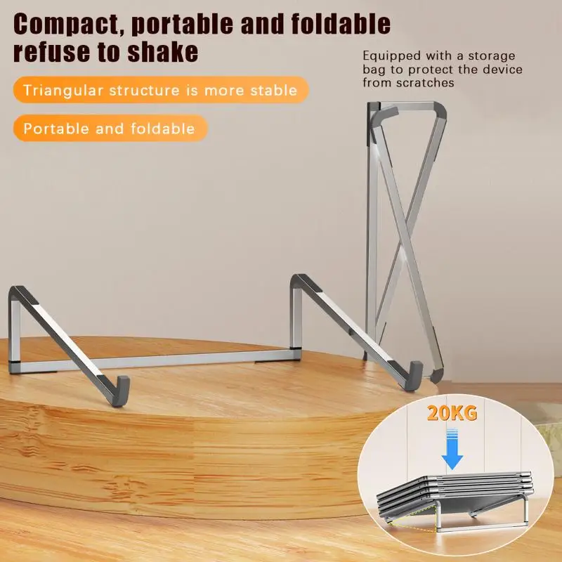 1Pc Adjustable Hot Laptop Stand Notebook Heatsink Riser Bracket Aluminum Ergonomic Foldable Portable Desktop Holder...