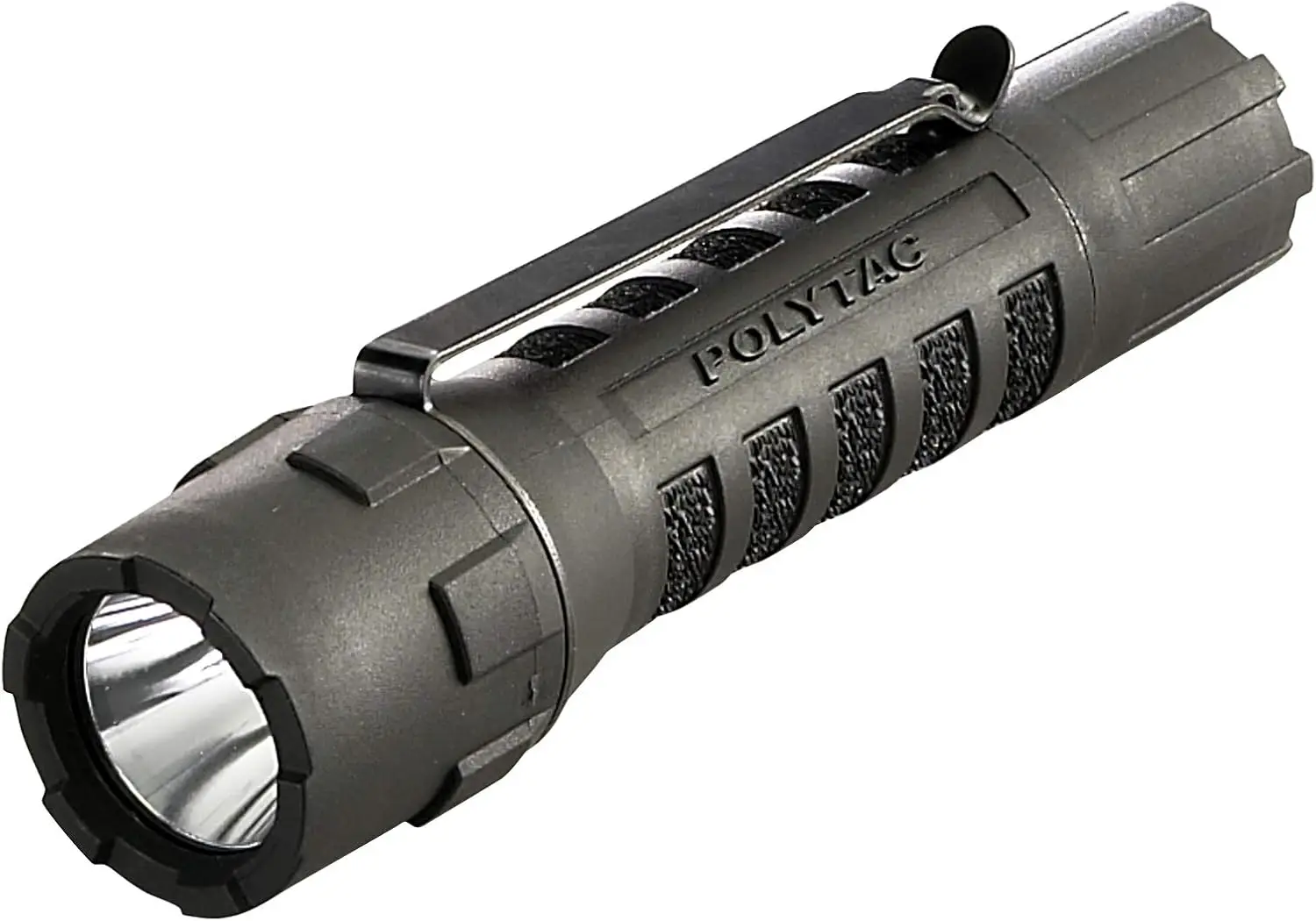 PolyTac 600 Lumens LED Flashlight with CR123A Lithium Batteries, Blister Packaging, Black