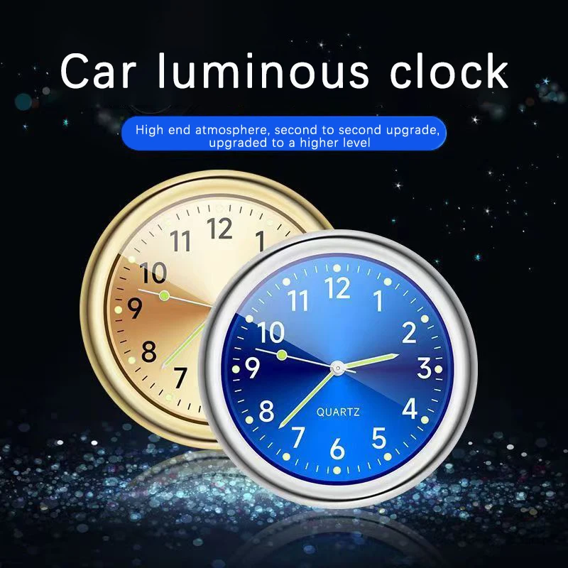 Mini reloj de coche Luminoso a prueba de golpes, reloj electrónico a prueba de golpes, reloj adherente mecánico, relojes de cuarzo, reloj de tablero