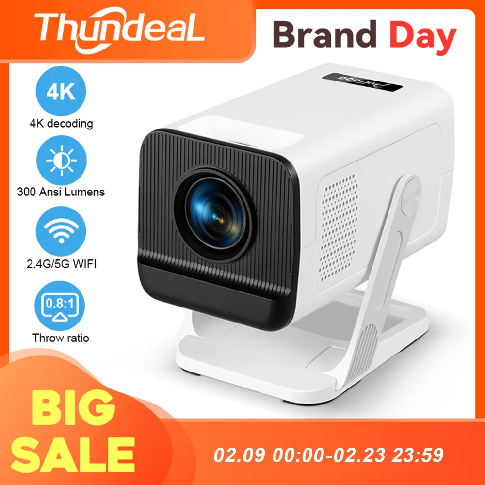 

ThundeaL PG310 4K Android-проектор 300 ANSI WiFi6 BT5.4, портативный мини для домашнего кинотеатра, уличного кино PK HY320 Mini