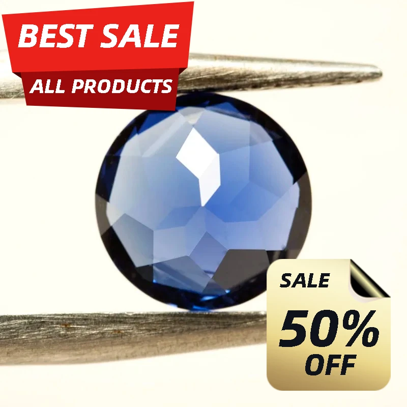

High Quality Lab Grown Sapphire Round Cut Royal Blue Color Gems DIY Charms Ring Necklace Main Materials Selectable Certificate