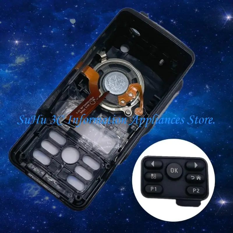  Replacement Repair Housing Cover Shell Sheaths Front Case with Knob for XPR3500e WalkieTalkie