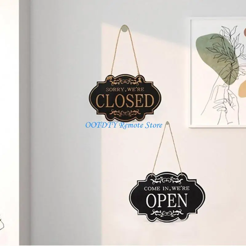 Dubbelzijdig open gesloten bord 33x20cm Houten open gesloten borden voor zakelijk gebruik in cafés en winkels