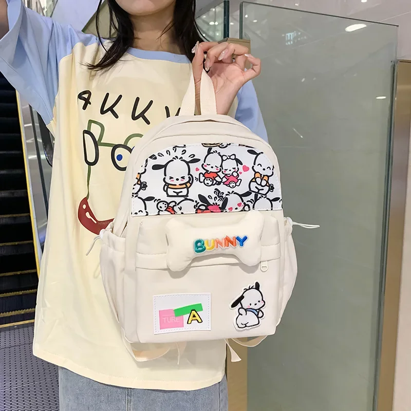 Sanrio Series Pochacco Cute Girl Schoolbag Y2K Backpack Female Junio High School Student Fashion Waterproof Shoulder Bag Handbag