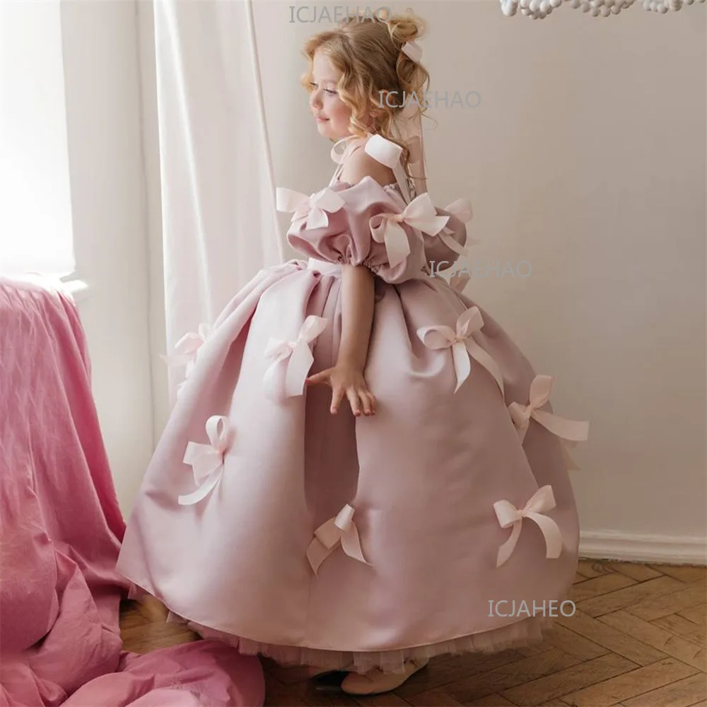 Girls' Dress Puff Sleeve Sweet Fashion Big Kids Performance Party Gown  Girl Wedding Celebrationl Party Evening Gown