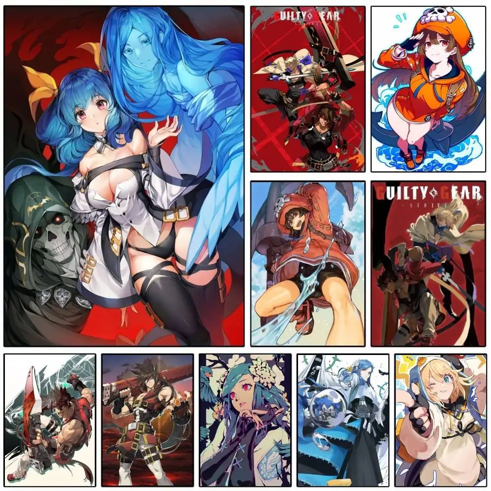 Game Guilty Gear Baiken Dizzy Anime-Poster, HD-Druck, Vintage-Wandkunst, Dekoration für Zuhause, Arbeitszimmer