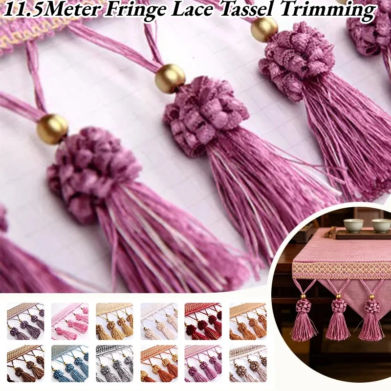 

European style Fringe Lace Tassel Trimming Curtain Edging Trim Ribbon Apparel Curtain Upholstery Diy Decor Crafts Accessory