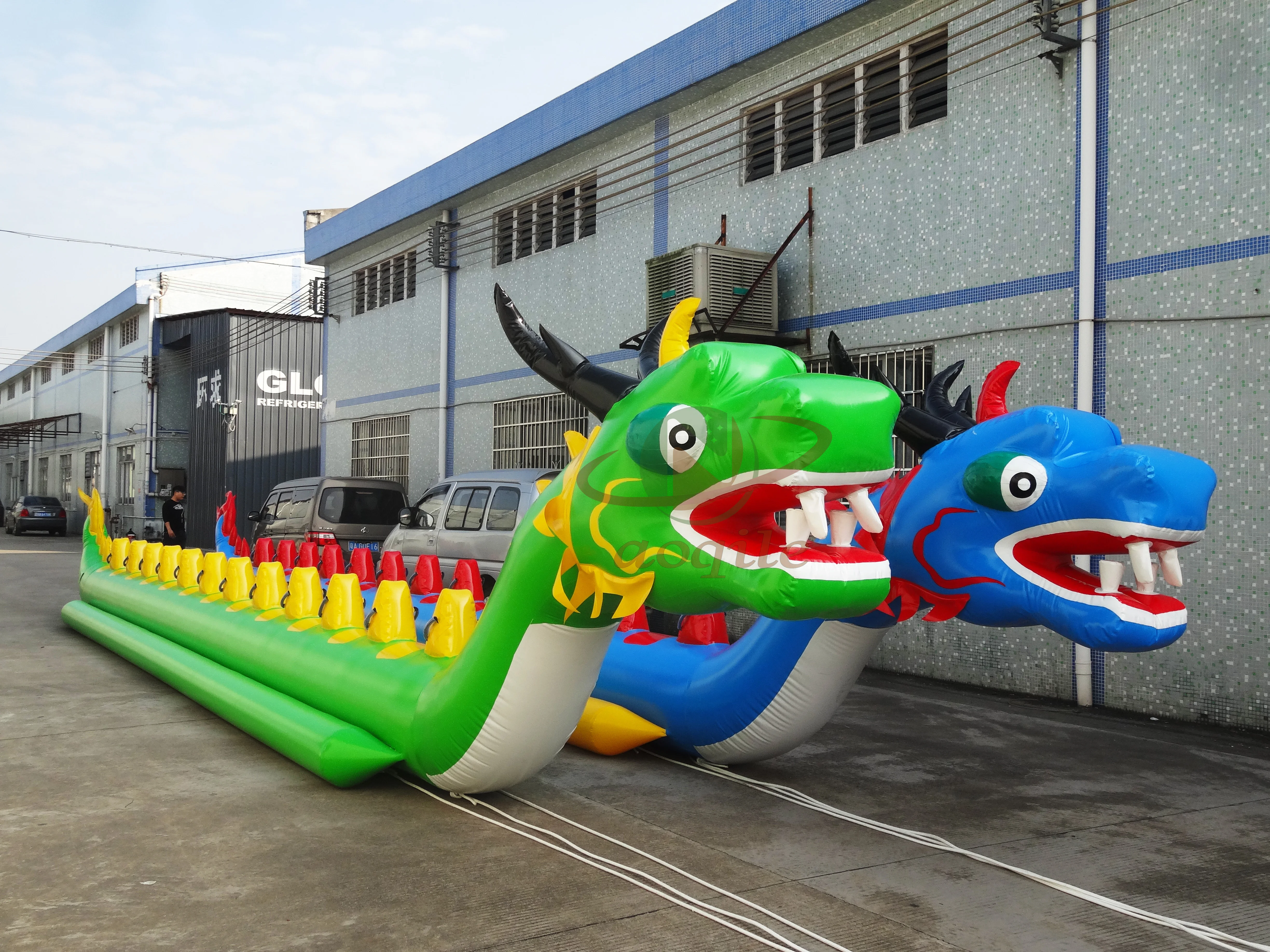 Large Dragon Water Boat for Adults 12 Persons Inflatable Dragon Towable Banana Boat Two lane Water Ski Tube