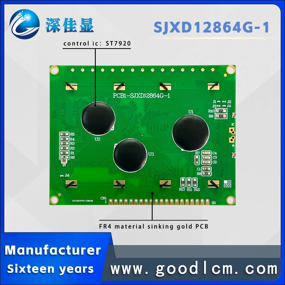 lcd 12864 mini display 12864G-1 STN Yellow positive lcd display module Chinese font library White backlight dot matrix display