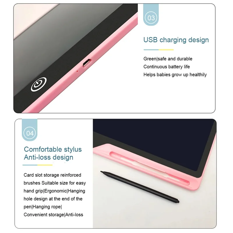 Tablero de escritura LCD de 20 pulgadas, pintura de escritura artística, herramientas educativas para niños y niñas, bebés y niños de 20 pulgadas