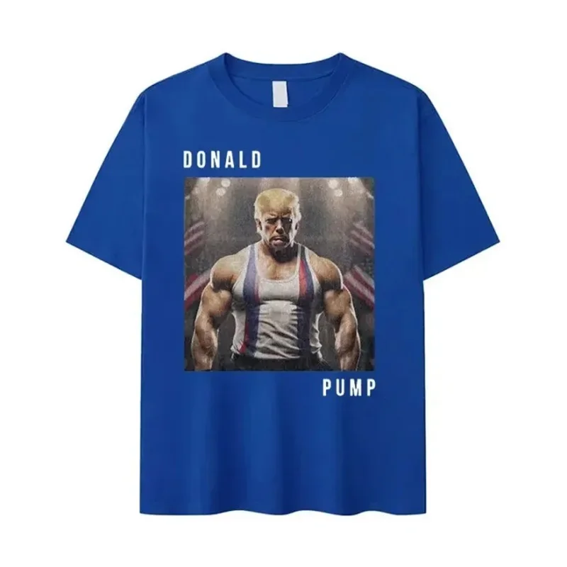 2025 Trump Fitness Prank Funny T-shirt For Men Hip Hop Streetwear Short Sleeve T Shirts Y2k Personality Pattern Summer Tee Top