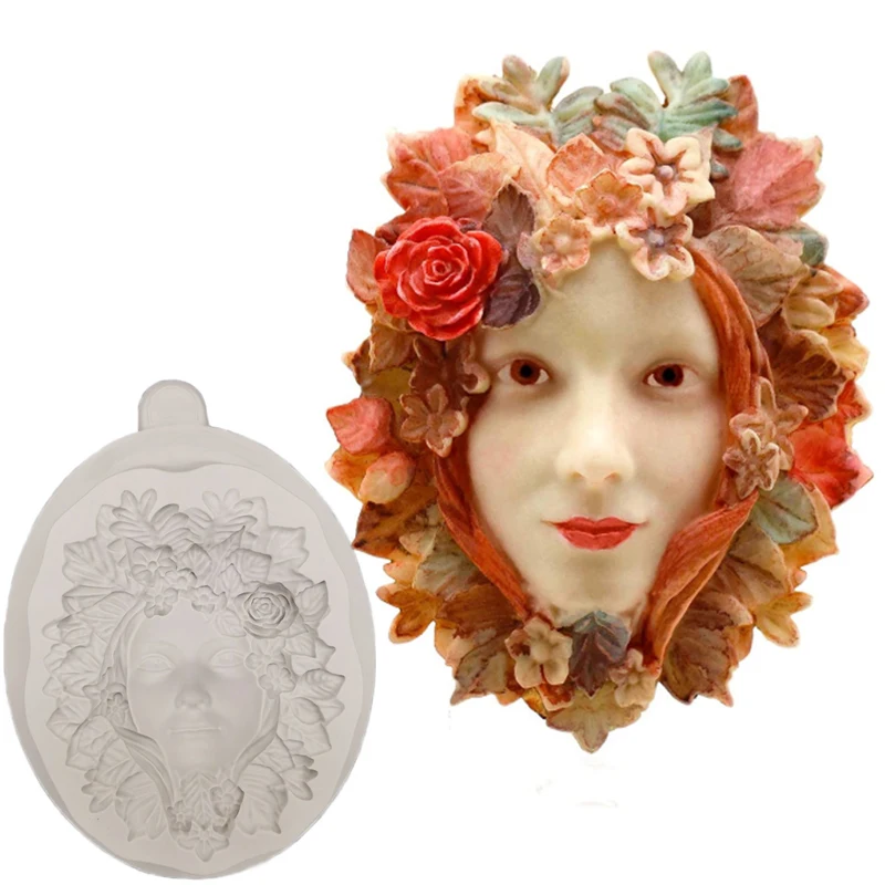 Green Woman Silicone Mould Fondant Cakes Decorating Tools Silicone Mold Sugarcrafts Chocolate Baking Tool For Cake Gumpaste Form