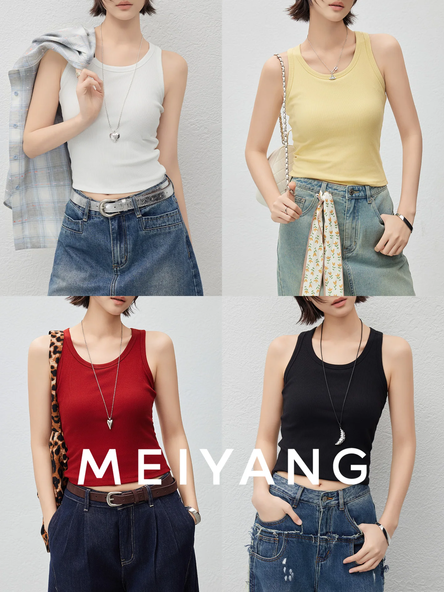 

Meiyang oulder Digging Vest Full Wrap Series Women's Slim Fit Vest ort Length Pure Color Casual Faion Summer Top