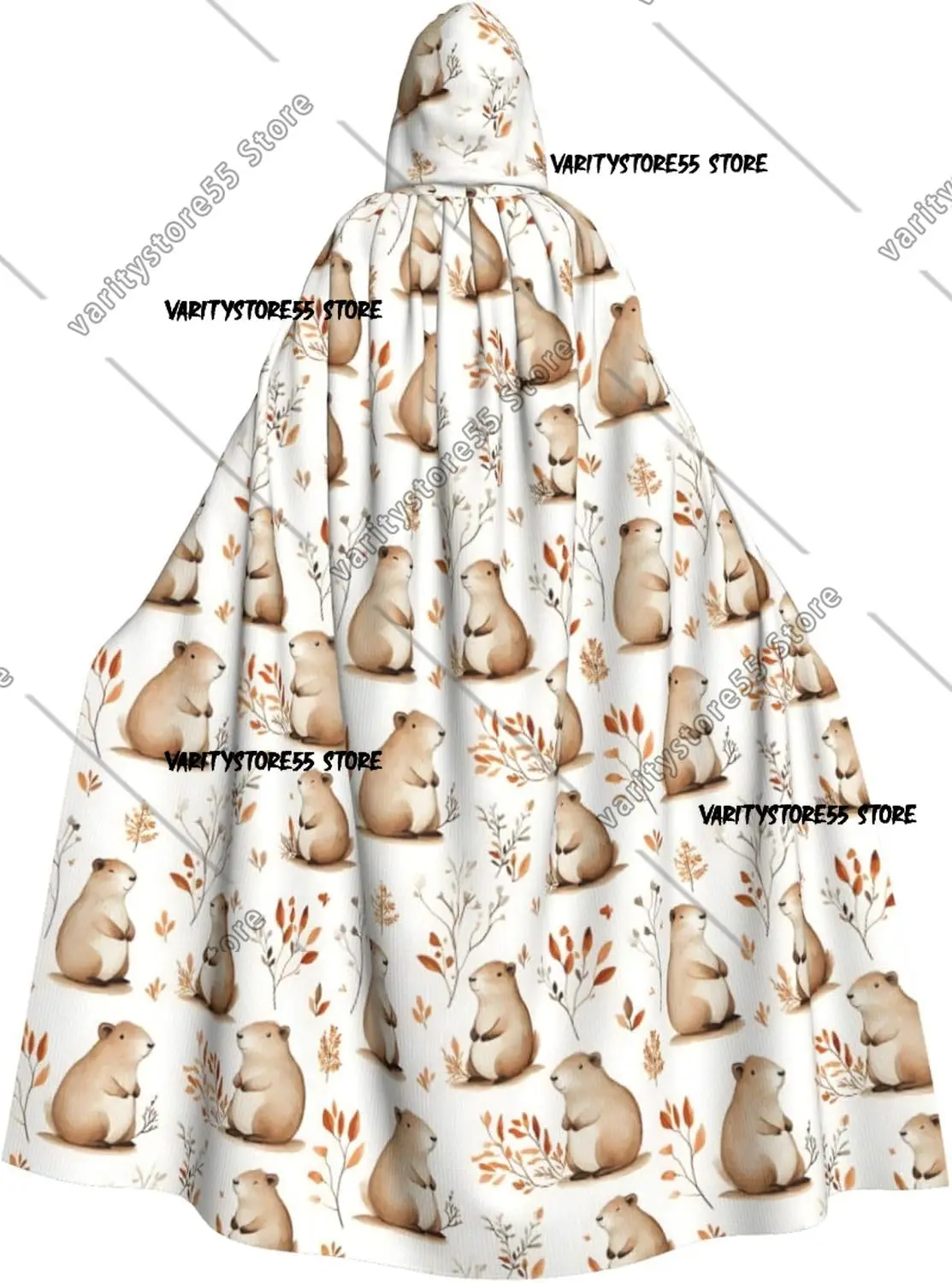 

Плащ волшебника с капюшоном для мужчин и женщин, коричневый лист, капибара с принтом ведьмы, накидка вампира с капюшоном, костюмы на Хэллоуин
