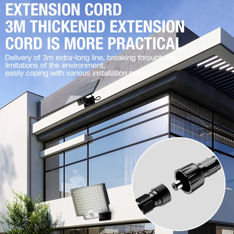 ضوء الشمس 106LED ضوء الفناء الخارجي التحكم عن بعد سبليت الجسم الاستشعار البشري شرفة شرفة الإضاءة في الهواء الطلق