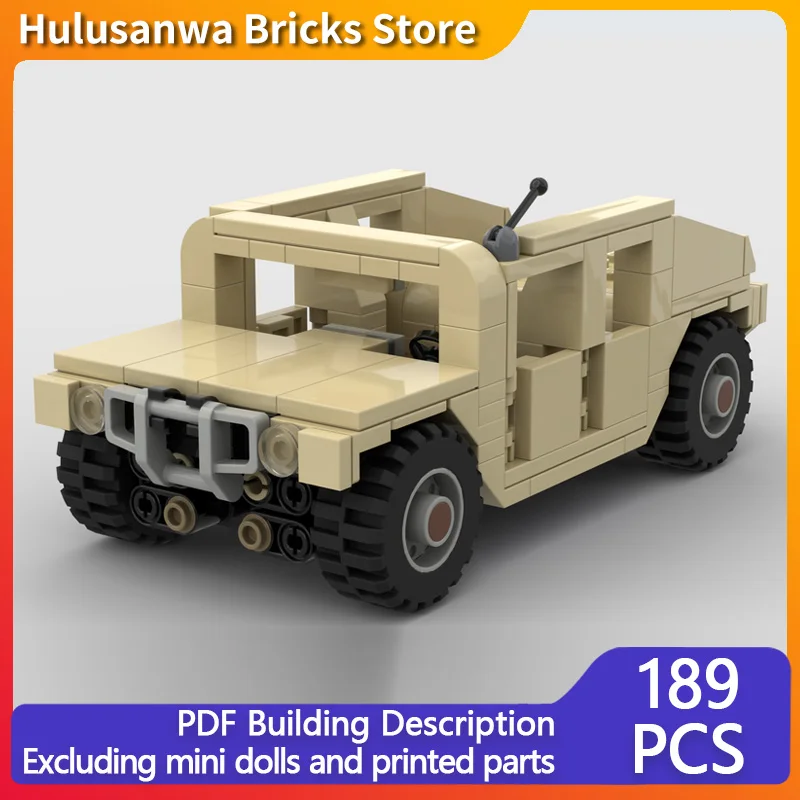 

H1 Военная модель внедорожника MOC, строительные кирпичи, военное оборудование, модульные технологии, подарки, праздник, сборка, детский игрушечный костюм