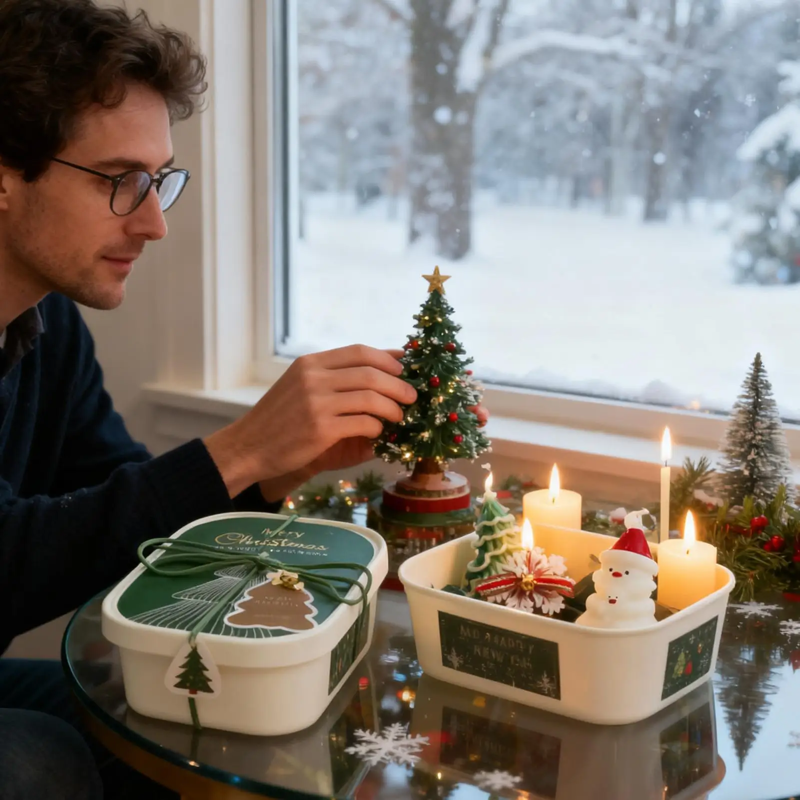 شمعة معطرة حرفية شمع عطري ديكور شجرة عيد الميلاد على شكل شموع معطرة لعائلة الأم وأعياد الميلاد والخريف والمنزل والخريف
