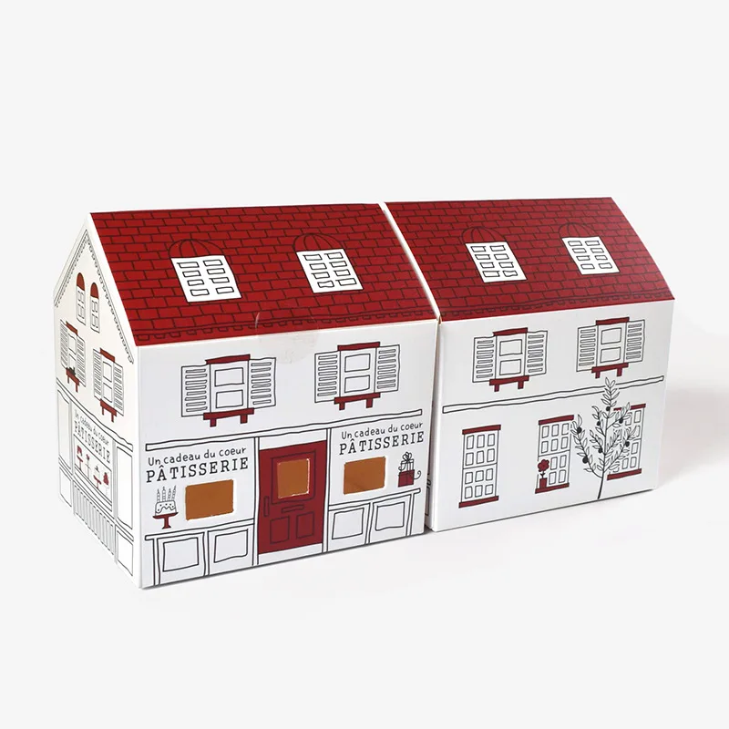 10/30/50pcs Paper Gift Box Hand-painted House Shaped Packaging Boxes DIY Candy Package for Wedding Birthday Supplies Party Decor