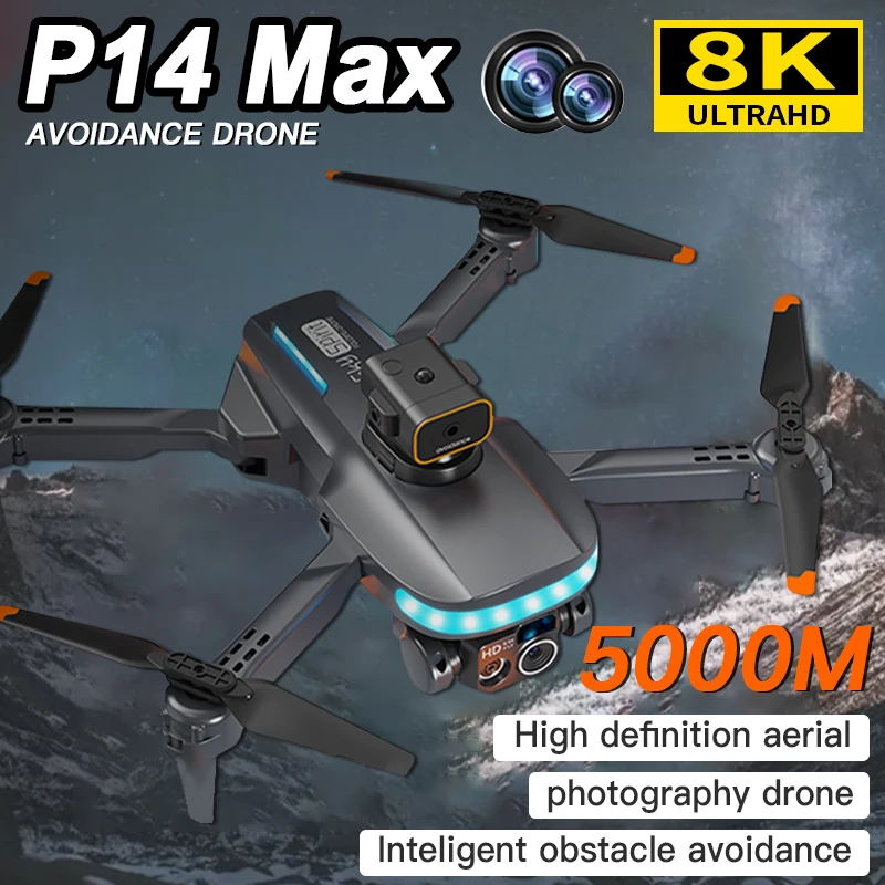 

P14 Drone 8K Profesional HD Aerial Photography Dual-Camera Intelligent Obstacle Avoidance Quadcopter Height Hold Apron Sell