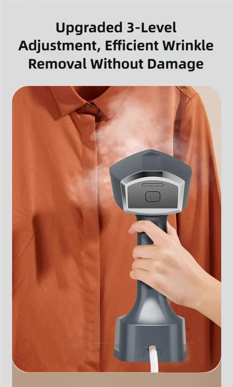 TINSOL 2500W Handdampfbügeleisen, 10 Sekunden Schnellvorheizung, Trocken- und Nassbügeln, Tragbares Bügelgerät für Kleidung – Detail 12