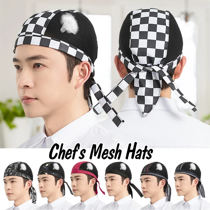Japanese Chef Hat Kitchen Restaurant Waiter Sushi Caps Breathable Mesh Work Hat Restaurant Kitchen Chef's Headscarf New