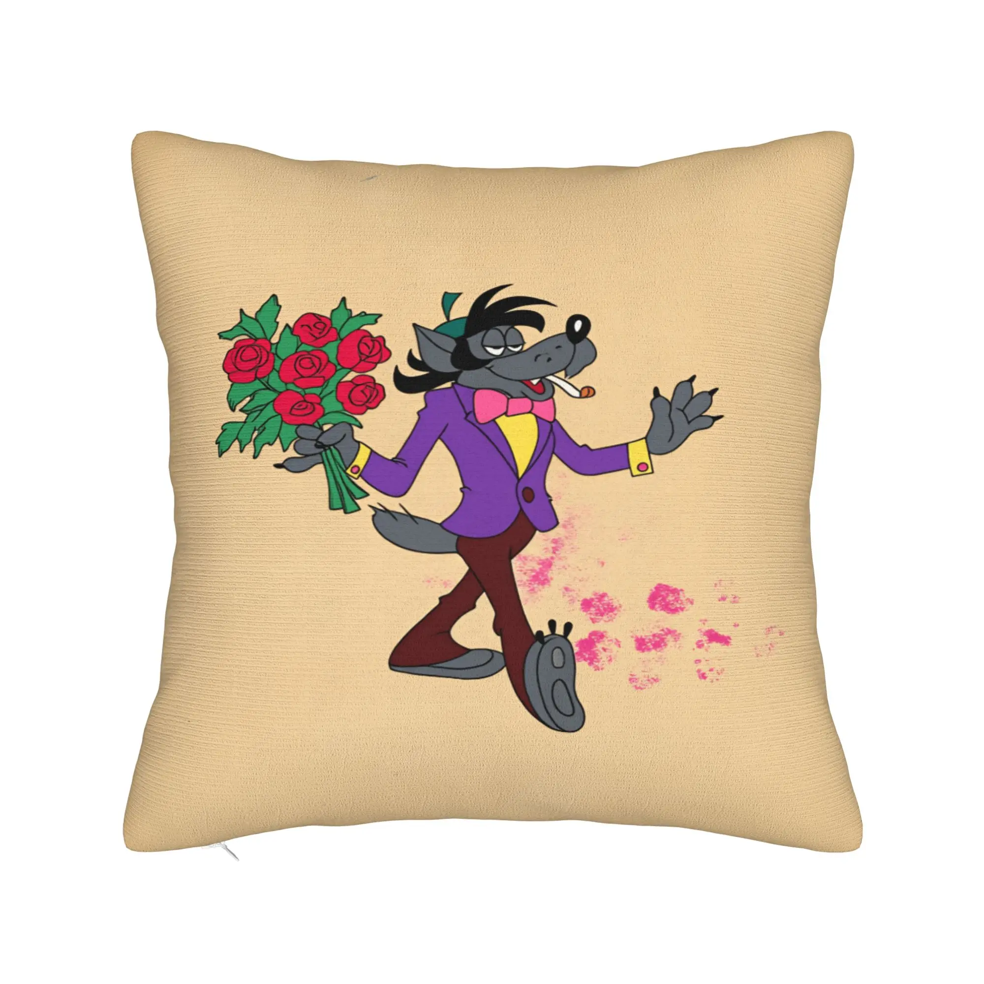 Pillow Cover Russian Anime Nu Pogodi  Novelty Pillow Case For Sofa Bedroom Home Decor Pillowcases