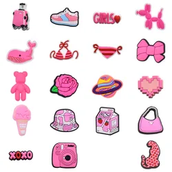 Pink Suitcase Shoe Charms for Crocs Accessories Clogs Pins Women Badges Girls Jeans Kids Decorations Buckle Shoes Accessories