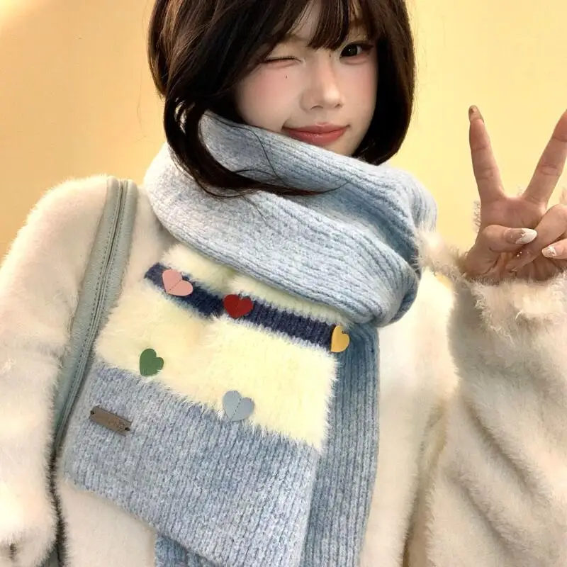 cachecol-de-trico-azul-com-laco-fofo-cachecol-fino-de-trico-para-mulheres-acessorio-versatil-e-quente-para-o-inverno-moda-kawaii-novo