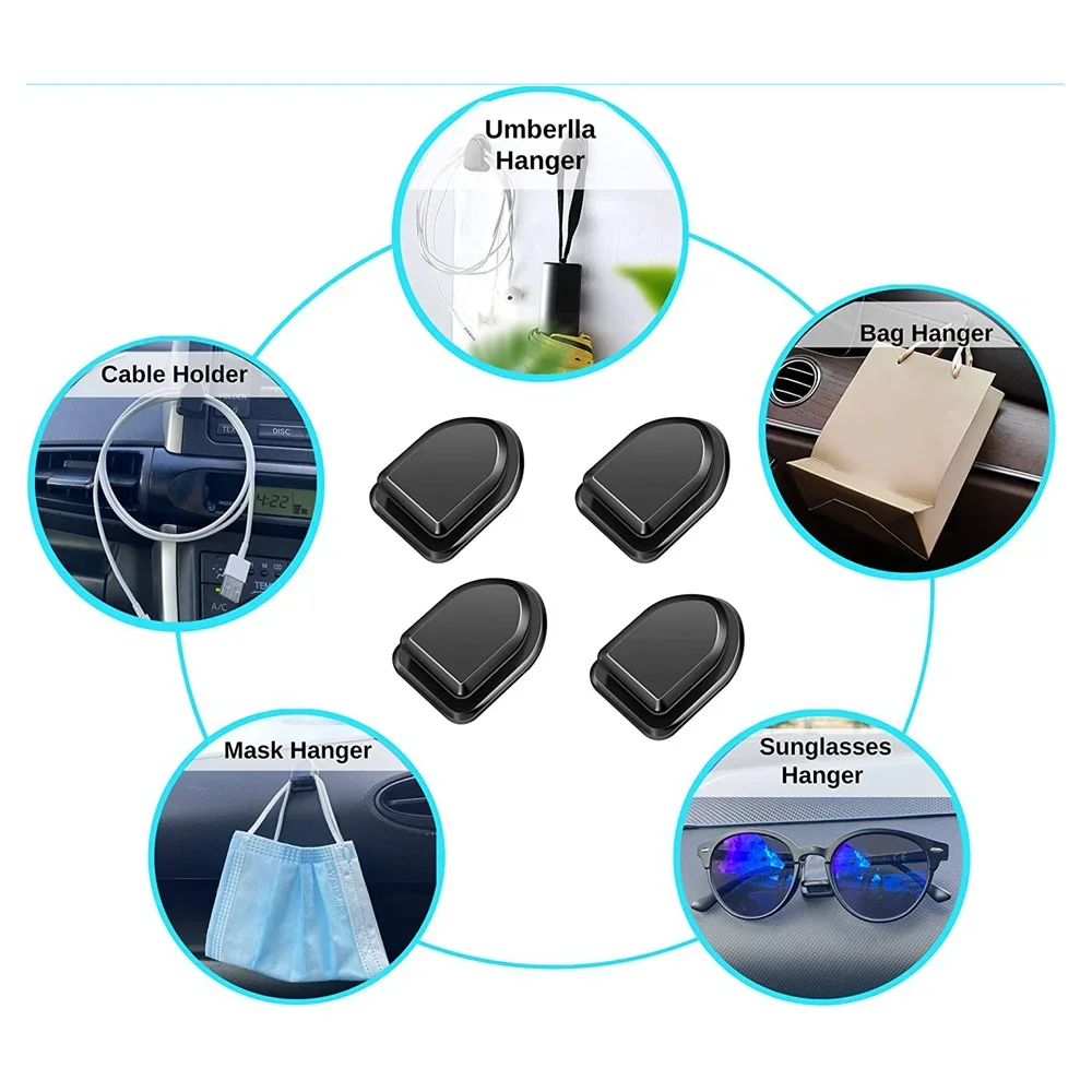 

6pcs Mini Car Hooks Car Mounted Clip Charging Cable Fastener Small Accessory Hook Mask Holder Invisible Car Interior Accessories