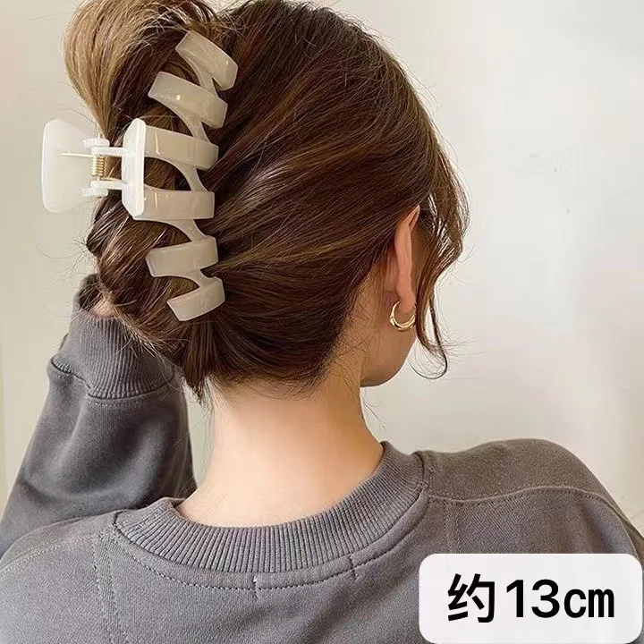 Nuovo grande Oversize acrilico capelli artiglio granchio donne plastica solida grande squalo fermagli per capelli grandi mollette accessori per