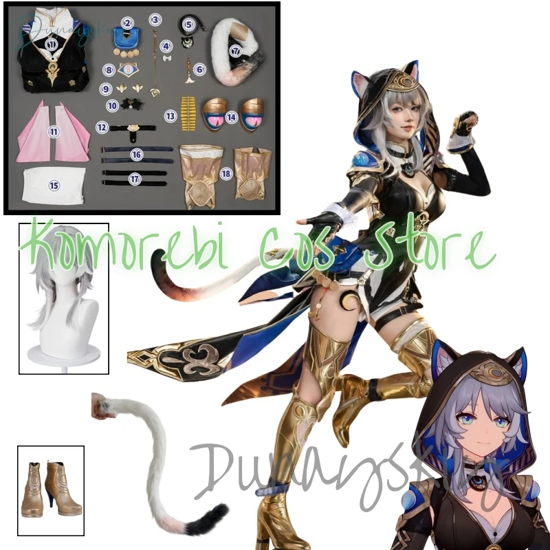 

Game Honkai Star Rail Cipher Cosplay Costume Wig Nihility Cifera Cosplay Outfit Ciphera Cífer Cos For Hallowmas Party Women Girl