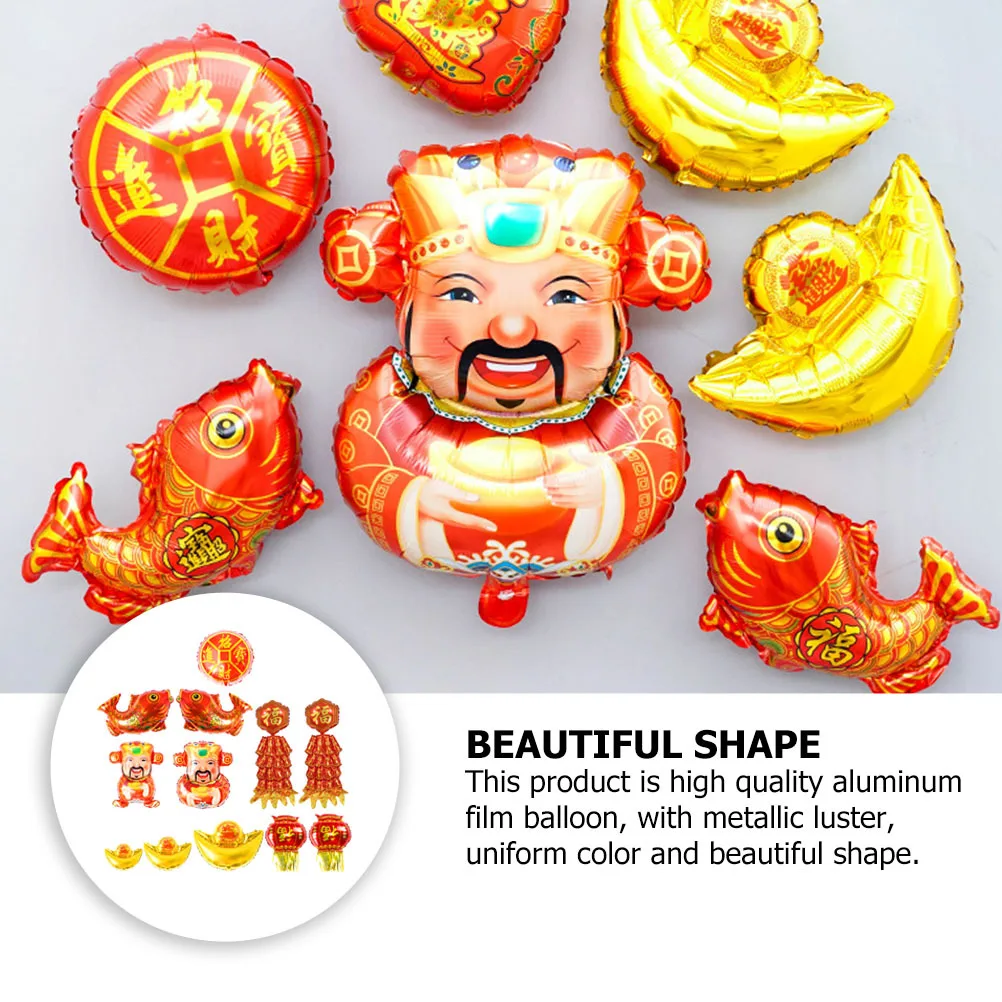 12 قطعة بالونات إله الحظ الألومنيوم فيلم بالونات الحفلات مجموعة لتزيين مهرجان الربيع 2021 تخطيط مشهد الاحتفال بالعام الجديد